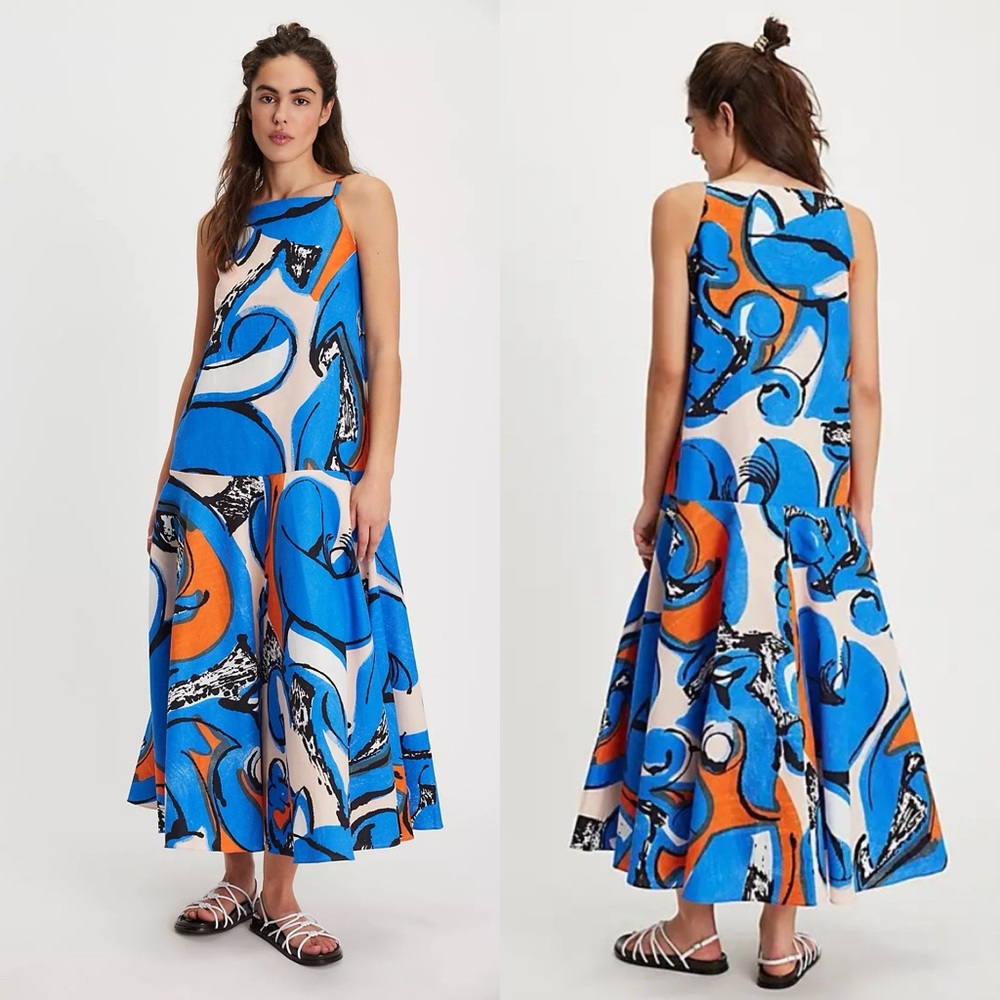 NWT Free People Marimekko Antra Eldfamn Printed Maxi Dress